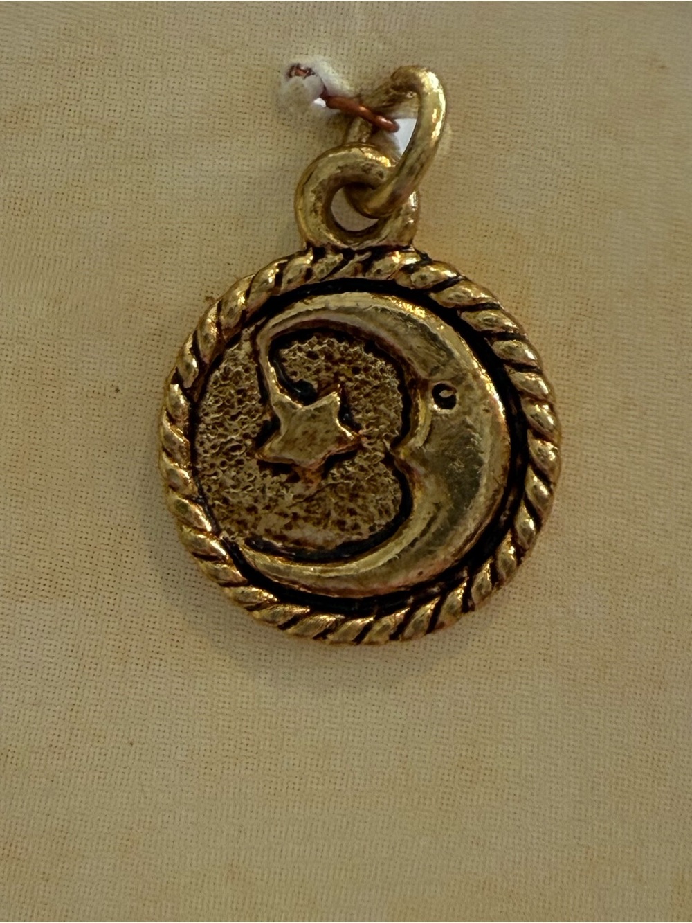 24k Gold Plated Charming Angels Moon & Star Pendant Charm